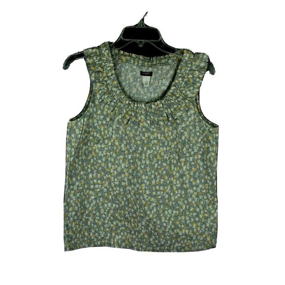 J. Crew Top Small Womens Sleeveless Ruffle Blouse - Picture 1 of 4